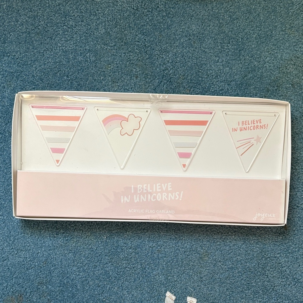 Unicorn Party Banner - Pink and White